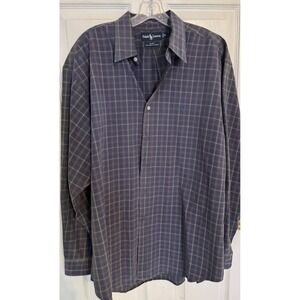Vintage 90s Polo Ralph Lauren Blake Blue Plaid Button Down Shirt Men's XL‎